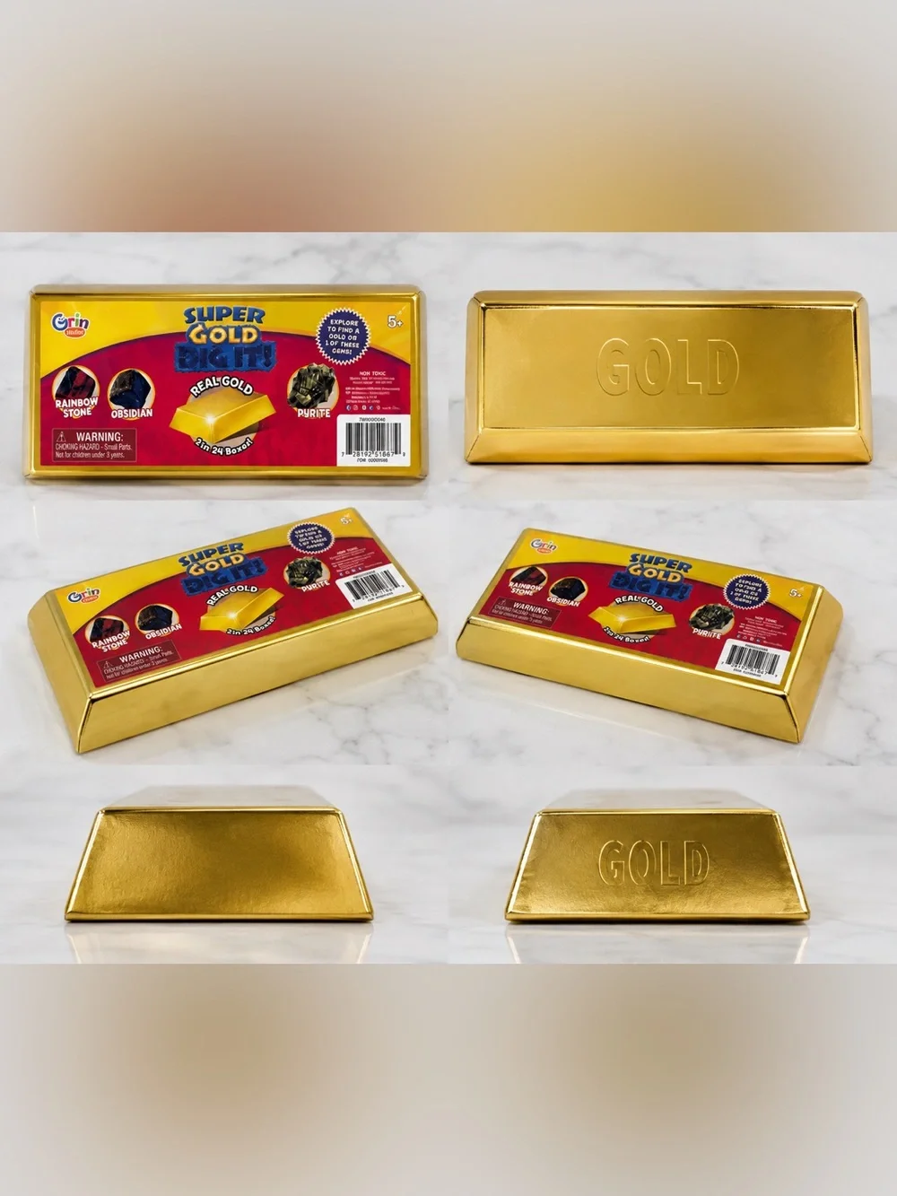 New Sealed Super Gold Dig It. Real Gold 1/24 Boxes. Grin Studios, Explore Rocks